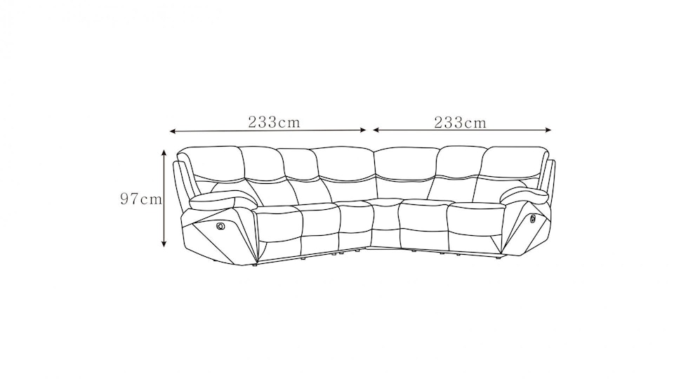 Chelsea Fabric Recliner Corner Lounge Option A Diagram
