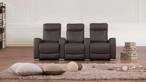 Regent Leather 3 Seater Home Theatre Recliner Lounge 4 Thumbnail