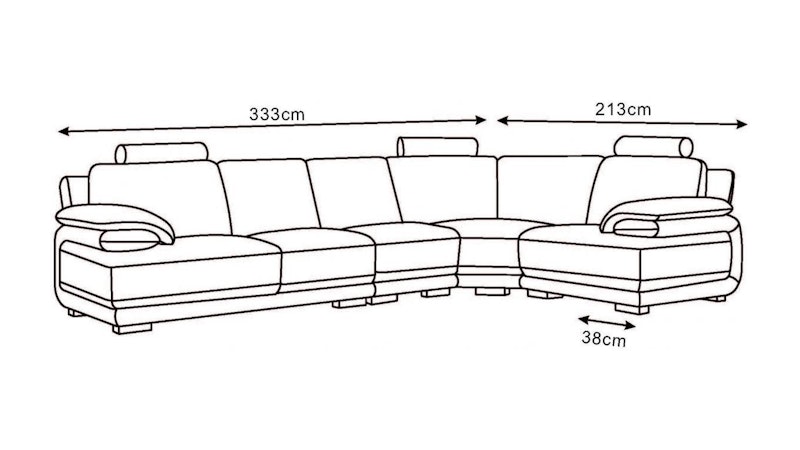 Juliet Leather Corner Lounge Option F Diagram