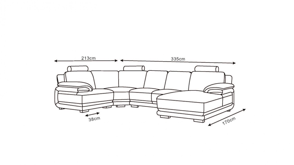 Juliet Leather Modular Lounge Option C Diagram