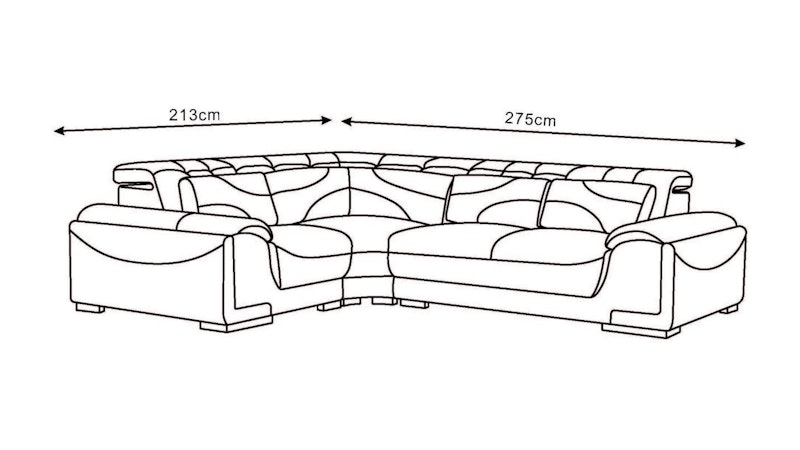 Bronte Leather Corner Lounge Option E Diagram