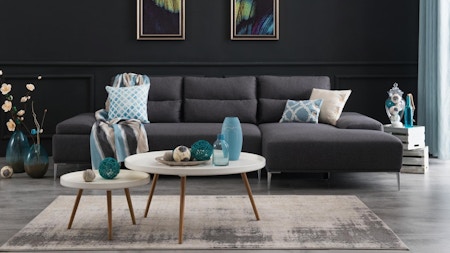 Karina Motion Sofa Fabric Chaise Lounge Ash