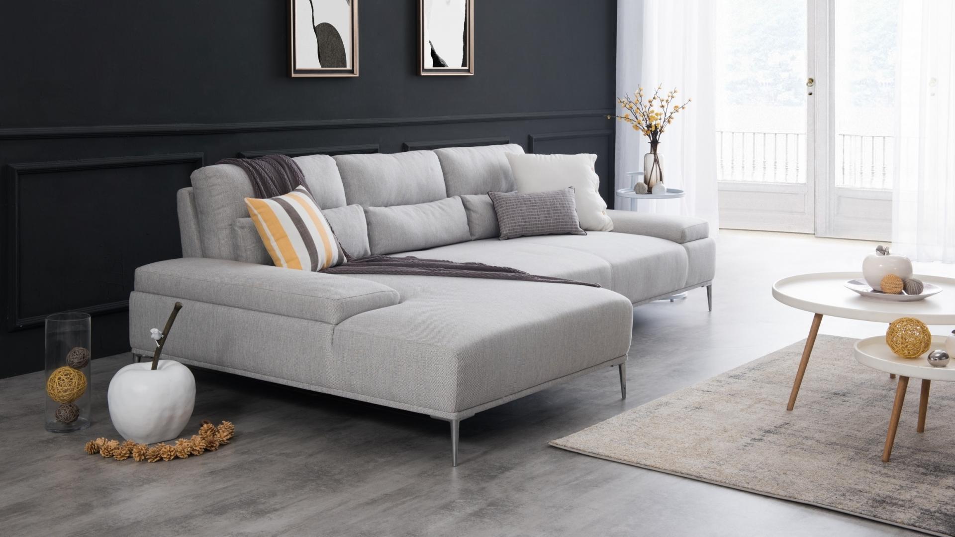 Karina Motion Sofa Fabric Chaise Lounge Gray 9 Thumbnail