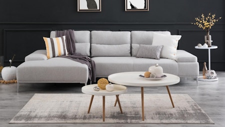 Karina Motion Sofa Fabric Chaise Lounge Gray