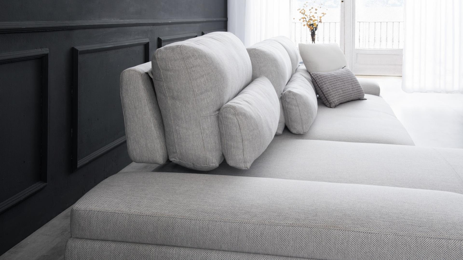 Karina Motion Sofa Fabric Chaise Lounge Gray 9 Thumbnail