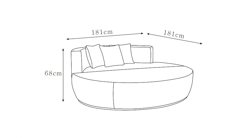 Cloud Outdoor Fabric Daybed Diagram