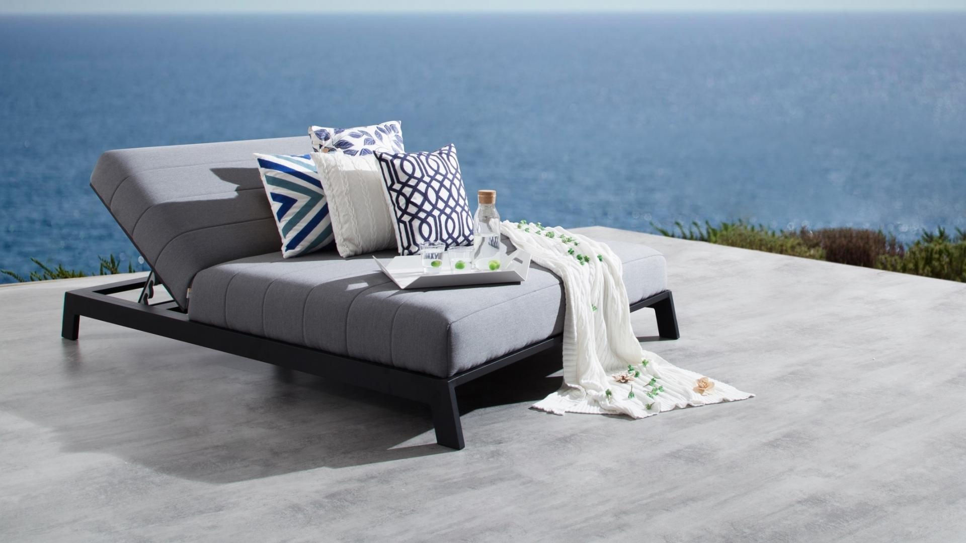 New Noosa Black Outdoor Fabric Double Sun Lounge 25 Thumbnail