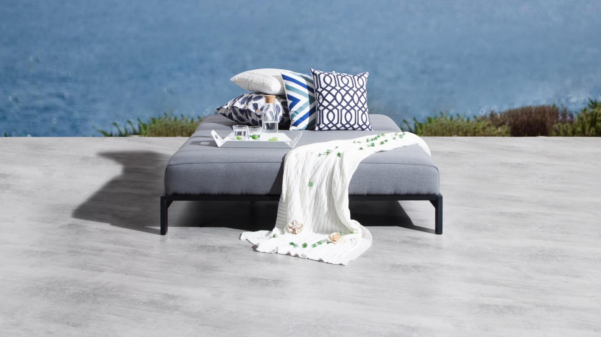 New Noosa Black Outdoor Fabric Double Sun Lounge 25 Thumbnail