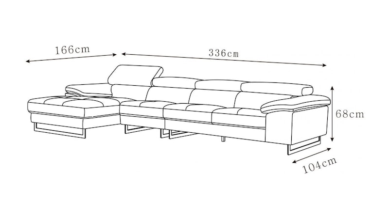 Boston Leather Chaise Lounge Option B Diagram