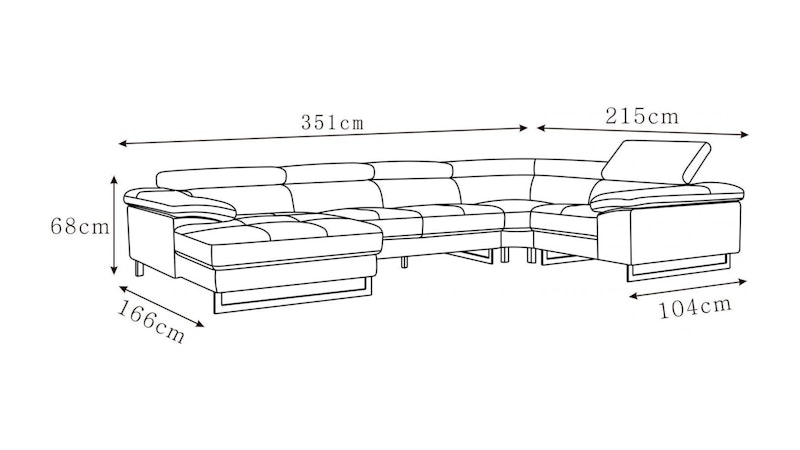 Boston Leather Modular Lounge Option C Diagram