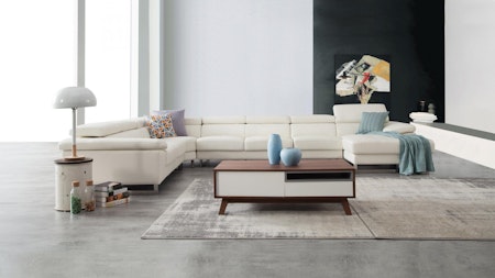 Boston Leather Modular Lounge Option B