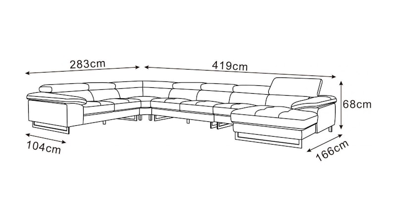 Boston Leather Modular Lounge Option B Diagram