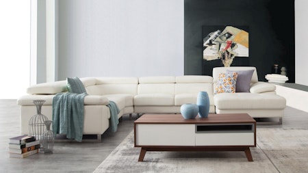 Boston Leather Modular Lounge Option A