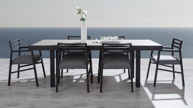 Invini 7-Piece Outdoor Ceramic Dining Set With Blaze Chairs