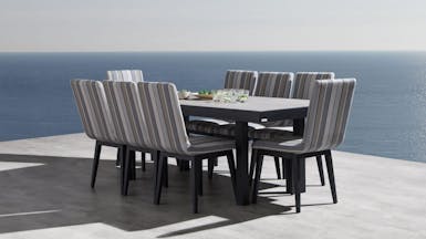 Invini 9-Piece Outdoor Ceramic Dining Set With Kroes Chairs