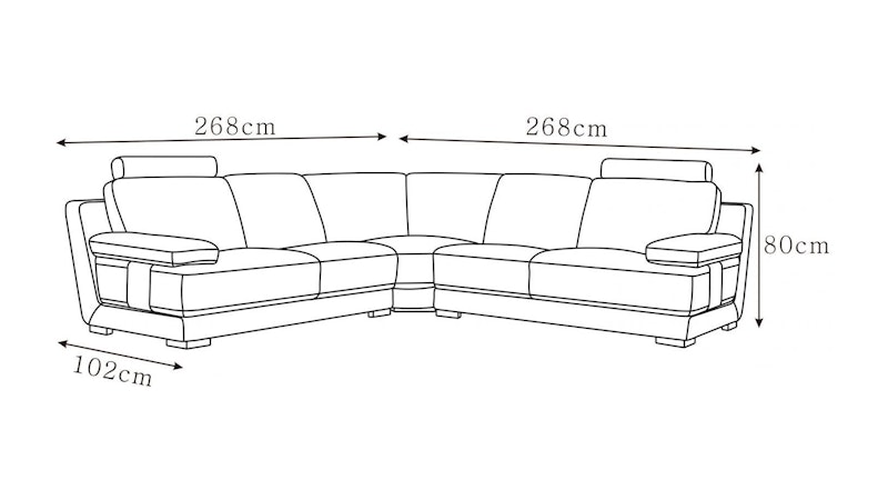 Romeo Leather Corner Lounge Option A Diagram