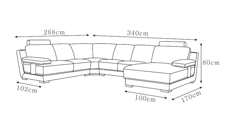 Romeo Leather Modular Lounge Option A Diagram