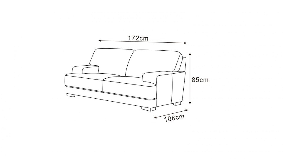 Volante Leather Two Seat Sofa Diagram