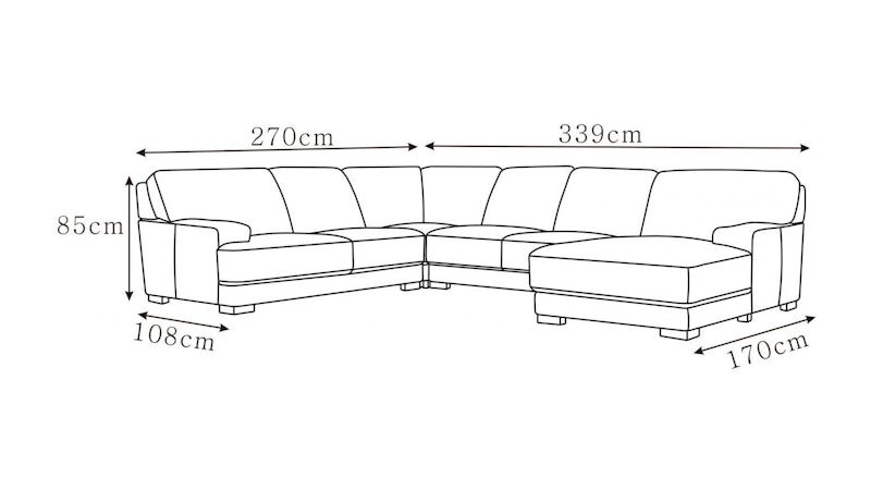 Volante Leather Modular Lounge Option A Diagram