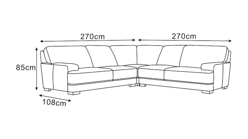 Volante Leather Corner Lounge Option A Diagram