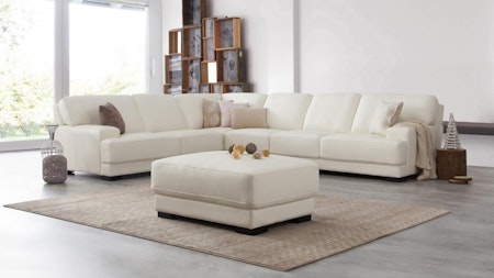 Volante Leather Corner Lounge Option B