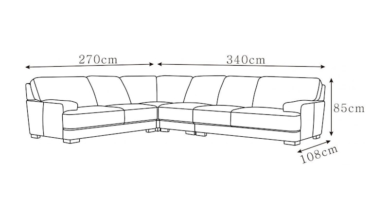 Volante Leather Corner Lounge Option B Diagram