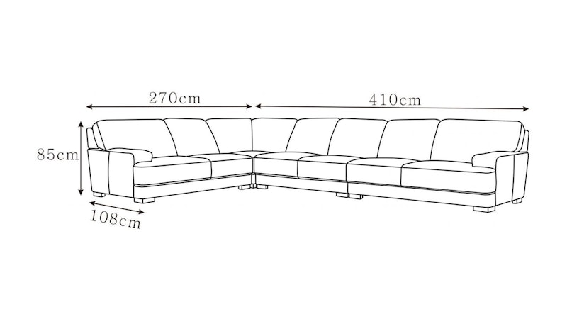 Volante Leather Corner Lounge Option C Diagram