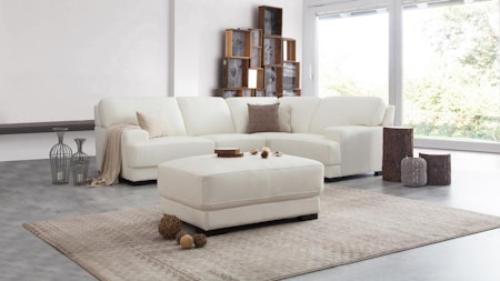 Volante Leather Corner Lounge Option E