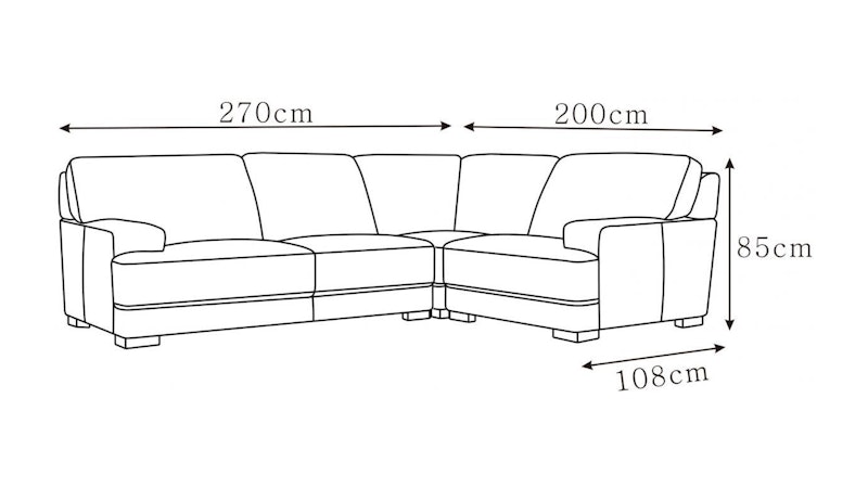 Volante Leather Corner Lounge Option E Diagram