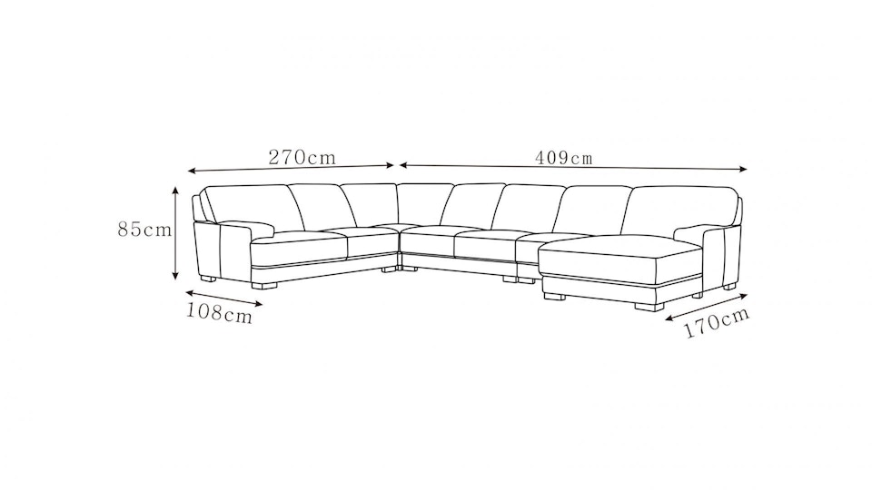 Volante Leather Modular Lounge Option B Diagram