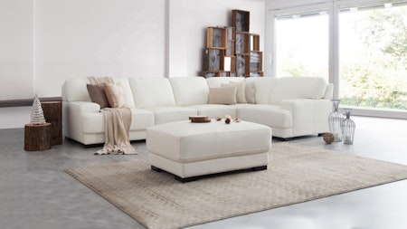 Volante Leather Corner Lounge Option F