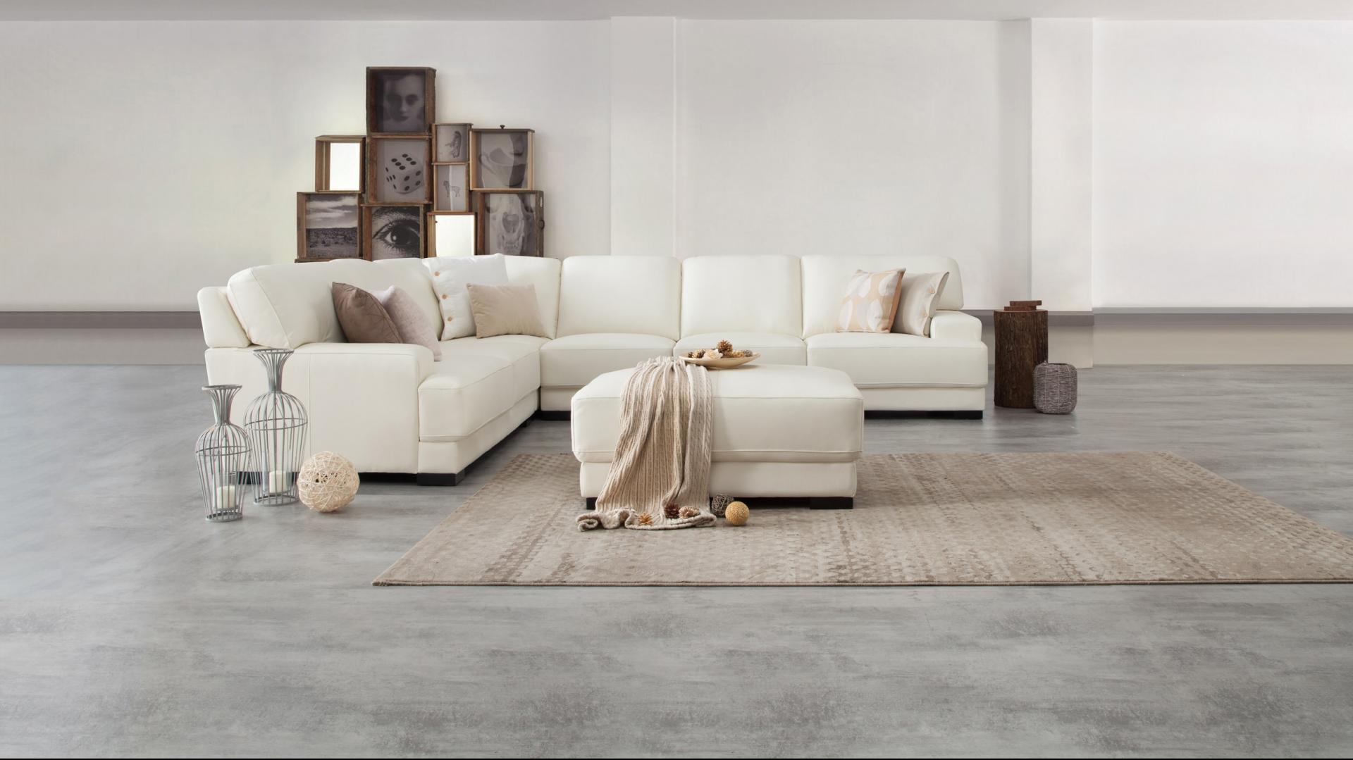 Volante Leather Corner Lounge Option D