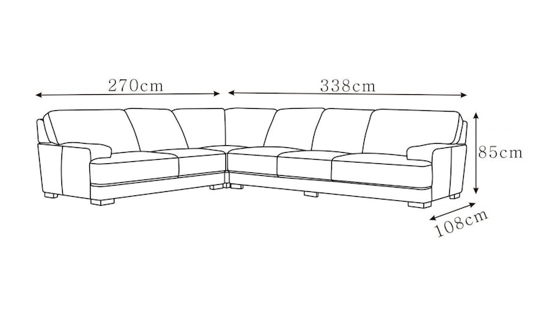 Volante Leather Corner Lounge Option D Diagram