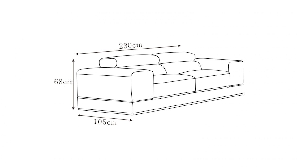 Napoleon Leather Two Seat Sofa Diagram