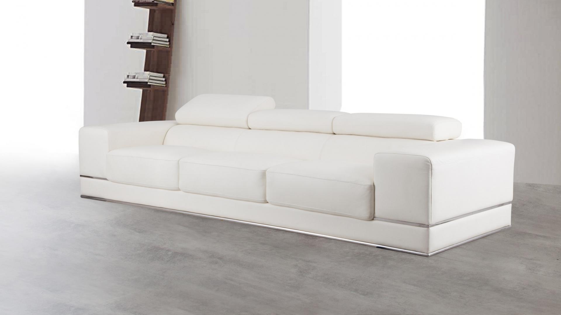 Napoleon Leather Three Seat Sofa 5 Thumbnail