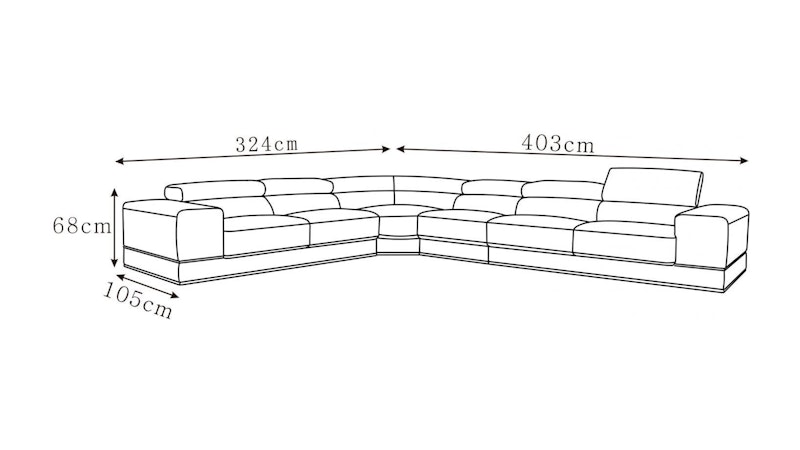 Napoleon Leather Corner Lounge Option B Diagram