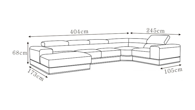 Napoleon Leather Modular Lounge Option C Diagram