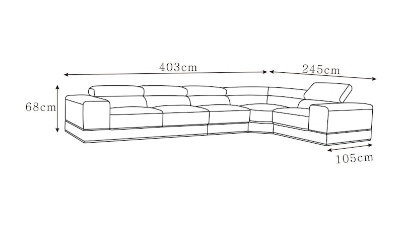 Napoleon Leather Corner Lounge Option F Diagram