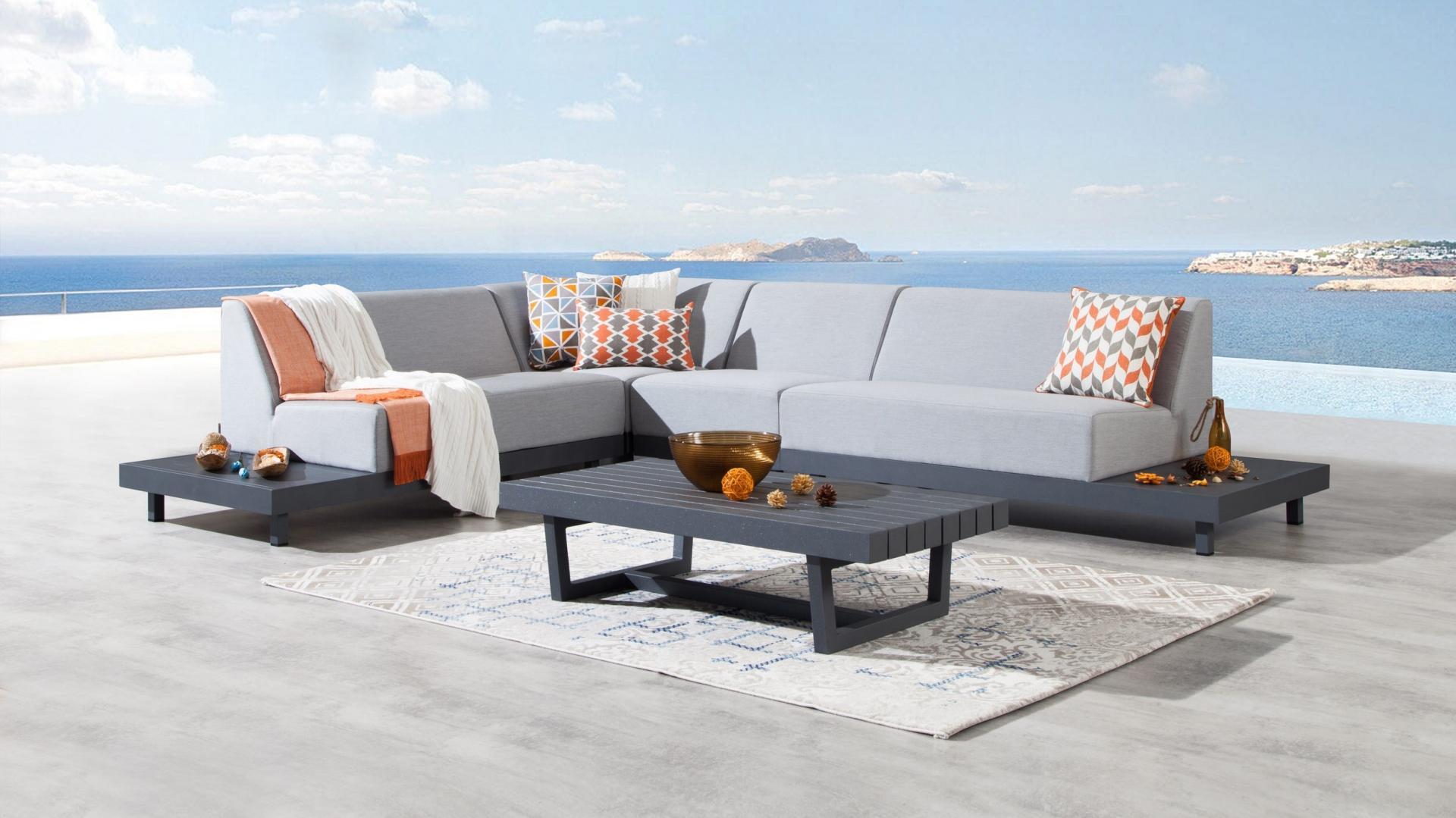 Alvory Outdoor Fabric L Shaped Lounge With Coffee Table Lavita Outdoor