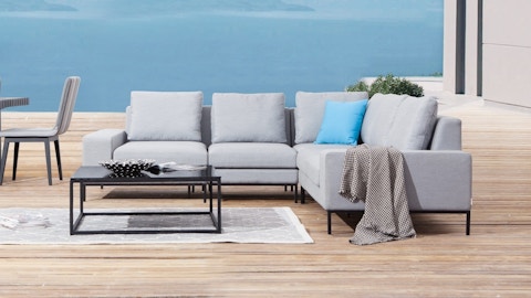 June Outdoor Fabric Corner Lounge With Coffee Table 1