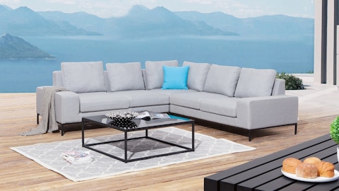 June Outdoor Fabric Corner Lounge With Coffee Table 2