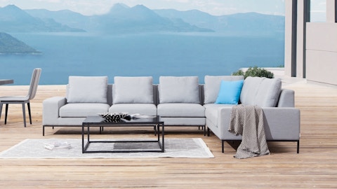 June Outdoor Fabric L Shaped Lounge With Coffee Table 7