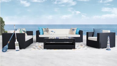 Moda Outdoor Wicker Sofa Suite 3 + 2 + 1
