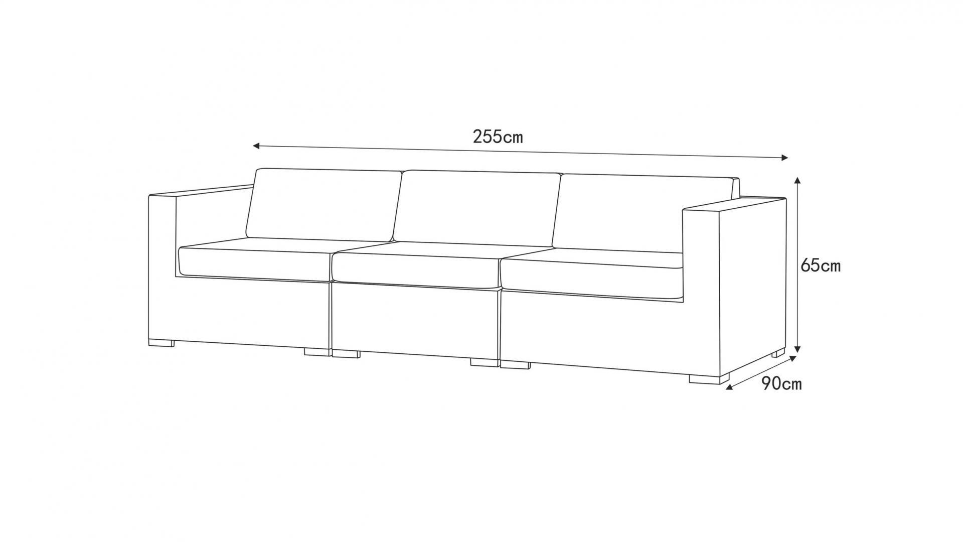 Moda Outdoor Wicker Three Seater Sofa Lavita Outdoor