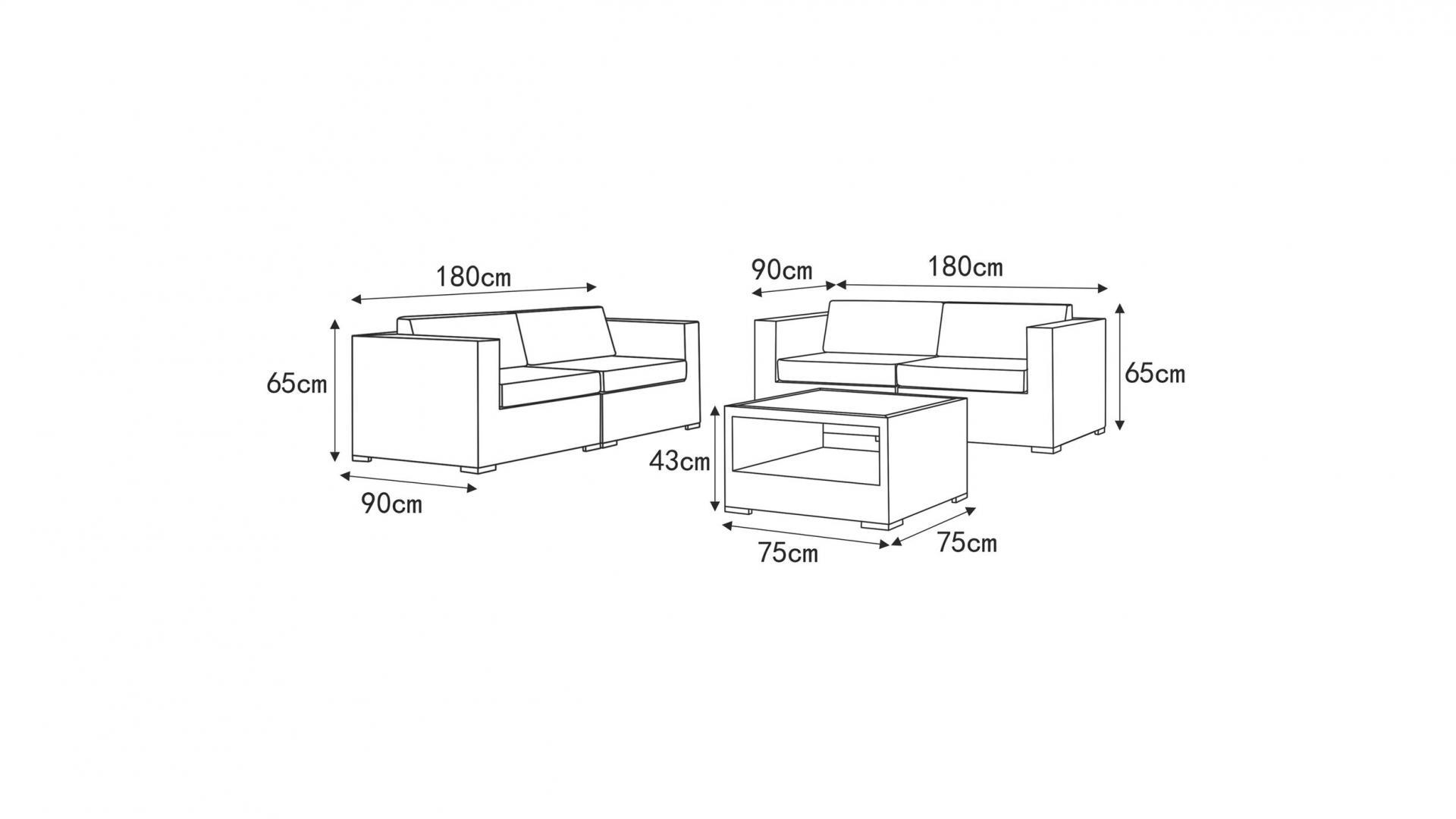 Moda Outdoor Wicker Sofa Suite 2 + 2 Lavita Outdoor
