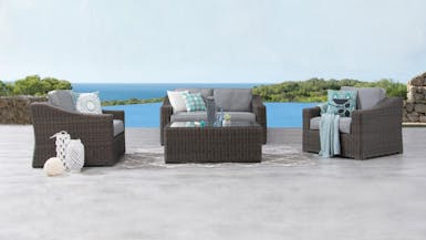 Canyon Outdoor Wicker Sofa Suite 2 + 1 + 1