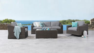 Canyon Outdoor Wicker Sofa Suite 3 + 1 + Rocker