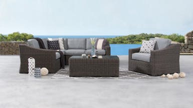 Canyon Outdoor Wicker Corner Lounge With Armchair
