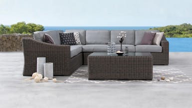 Canyon Outdoor Wicker L Shaped Lounge