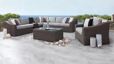Canyon Outdoor Wicker Large Corner Lounge With Armchair